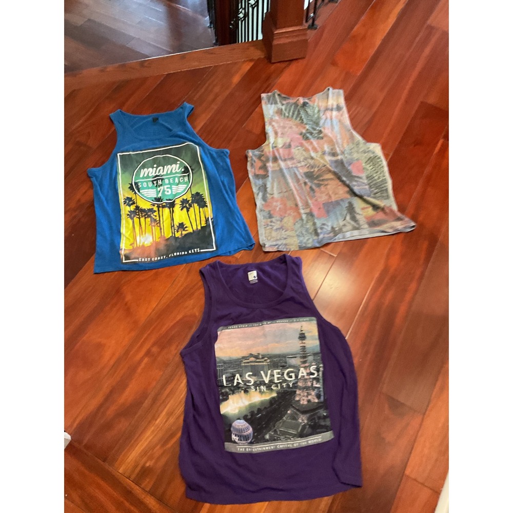 Urban Heritage Tank Top Bundle Mens L Multi Excellent Graphic Miami Las Vegas